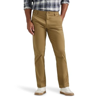 Lee Men's Extreme Motion Flat Front Regular Straight Pant Bronze 36W x 32L