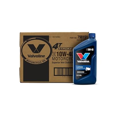 Valvoline 4-Stroke Motorcycle SAE 10W-40 Motor Oil 1 QT, Case of 6