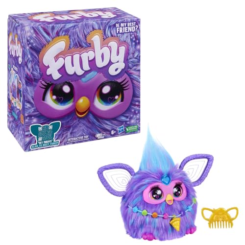 Furby Purple, 15 Fashion Accessories, Interactive Plush Toys for 6 Year Old Girl