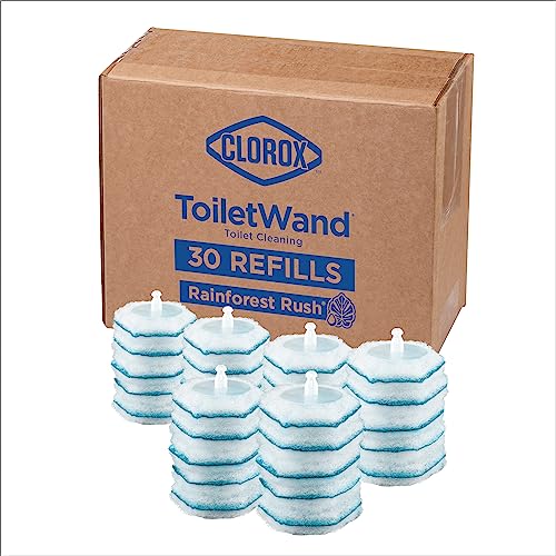 Clorox ToiletWand Disposable Toilet Cleaner Refills, Rainforest Rush Scent, 30 C