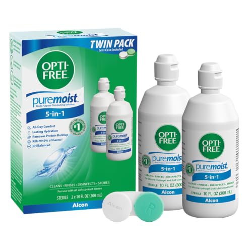 OPTI-FREE Puremoist Multi-Purpose Contact Lens Solution, 10 Fl Oz, 2 Pack