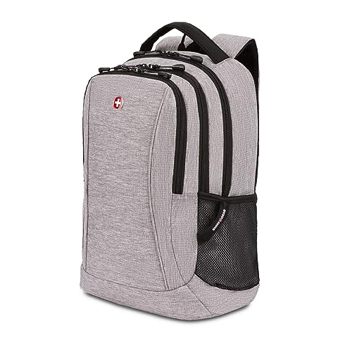 SwissGear 5668 Laptop Backpack, Light Gray Heather, 18.25 In