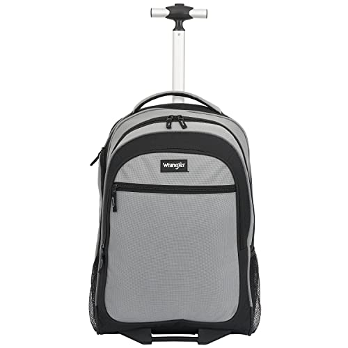 Wrangler Travel Duffel or Backpack Dobson Set, Charcoal, 19" Rolling Backpack