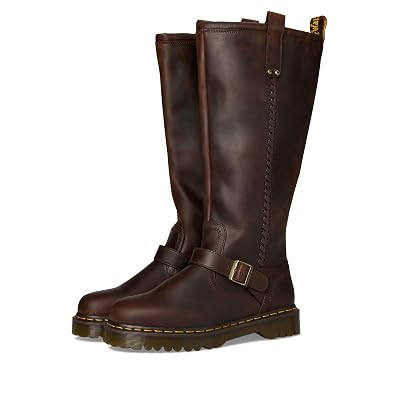 Dr. Martens Unisex Anistone Knee High Boots Dark Brown Men 6 Women 7 Medium