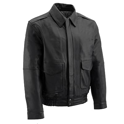 Milwaukee Leather Men's Classic Black Bomber Leather Jacket SFM1519 - Large