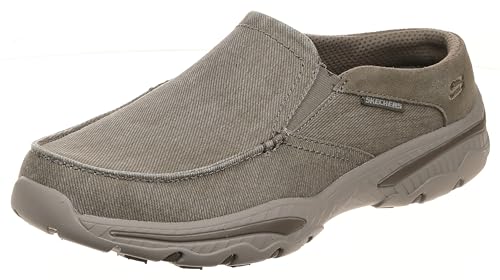Skechers Men's Creston-Slip On Canvas Loafer, Khaki, 11.5 Medium US
