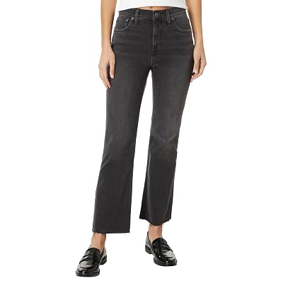 Madewell Kickout Crop Jeans para Mujer, Negro Lavado, 29