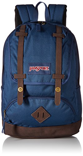 Mochila para portátil JanSport Cortlandt, azul marino, funda para portátil de 15", piel sintética
