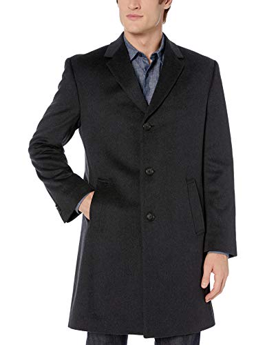Kenneth Cole REACTION Men's Raburn Wool Top Coat, Charcoal, 40 Regular