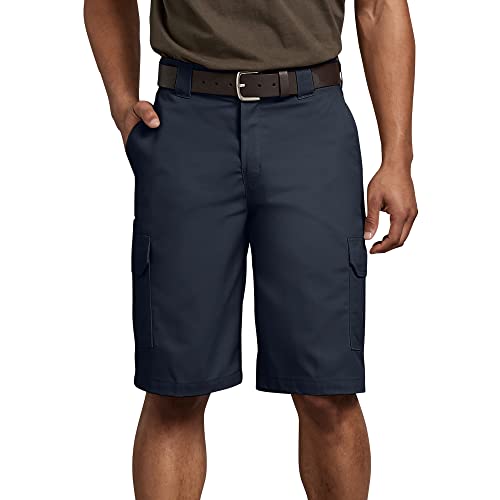 Dickies Pantalones cortos cargo de sarga elástica de ajuste regular de 11 pulgadas para hombre, azul marino oscuro, 38 US
