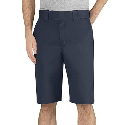 Dickies Pantalón corto de trabajo de sarga elástica de 11 pulgadas para hombre, azul marino oscuro, 42