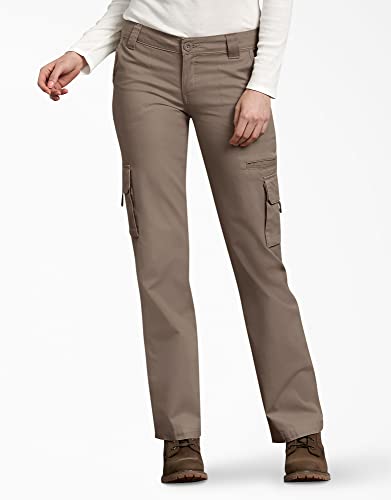 Dickies Pantalón cargo relajado para mujer, Caqui, 14