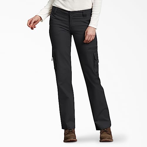 Dickies Pantalón cargo relajado para mujer, negro, 10