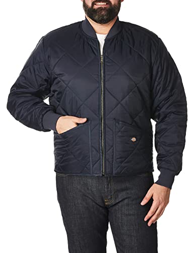 Dickies Chaquetas deportivas de nailon acolchado con diamantes resistentes al agua para hombre, color oscuro