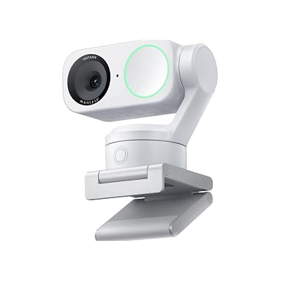 Insta360 Link 2(White)- PTZ 4K Webcam for PC/Mac, 1/2" Sensor, AI Tracking, HDR,