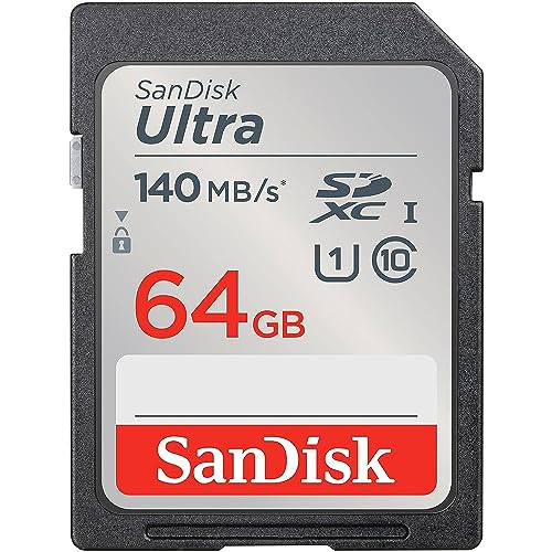 SANDISK 64GB Ultra SDXC UHS-I Memory Card - Up to 140MB/s, C10, U1, Full HD, SD