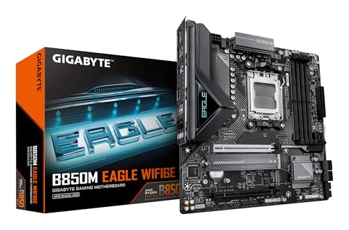 GIGABYTE B850M Eagle WIFI6E Motherboard - AMD Ryzen 9000 Series CPUs, 8+2+2 Phas