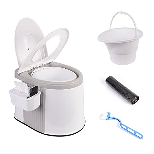 Spexlb Portable Travel Toilet with Detachable Inner Bucket and phone Holder for