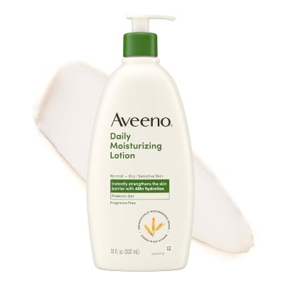 Aveeno Loción corporal hidratante diaria para pieles normales a secas, hidratante con S