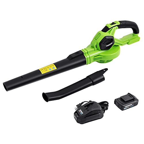 TODOCOPE Soplador de hojas inalámbrico de 20 V con batería y cargador, soplador de hojas eléctrico