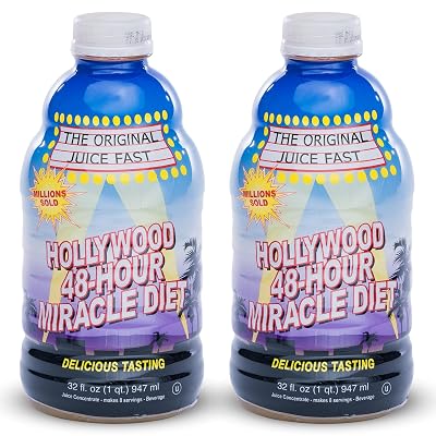 Hollywood diet Bebida limpiadora de jugo de 48 horas, paquete de 2, limpieza desintoxicante con infusión de vitamina B