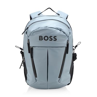 BOSS, Stormy Bold Logo Backpack, ice grey, One Size