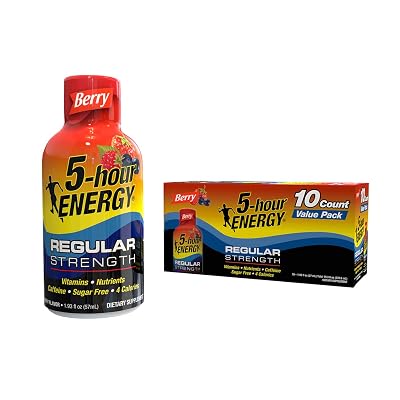 5-hour ENERGY Shot, Regular Strength Berry, 1.93 oz, 10 Pack
