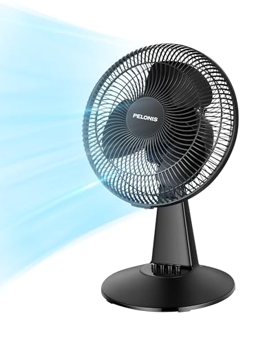 PELONIS Table Fan 12-Inch, 120^0 Oscillating Table Fan Small Portable Electric P