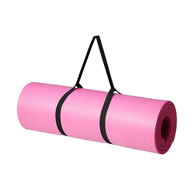 Amazon Basics 1/2 Inch Extra Thick Exercise Yoga Mat with Carrying Strap for Hom