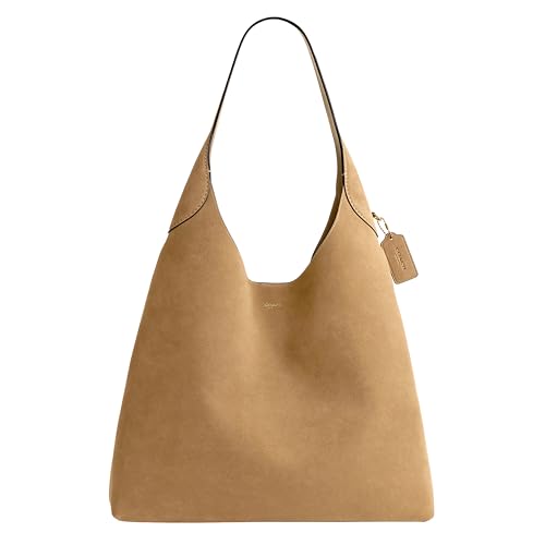 COACH Bolso de Hombro Brooklyn de Ante para Mujer 39, B4/Arena, Talla única