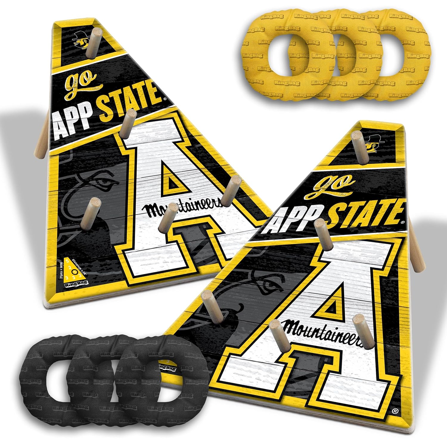 YouTheFan NCAA Appalachian State Mountaineers - Juego de bolsa de anillos