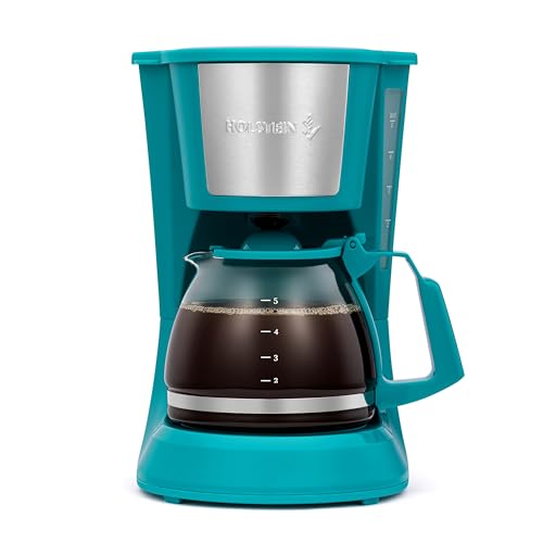 Cafetera de goteo Holstein Housewares de 5 tazas: compacta y fácil de usar con aut