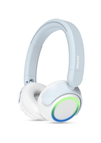 Philips K4200 Lightweight On-Ear Wireless Kids Headphones - Built-in Mic, LED Li