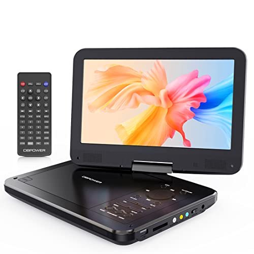 Reproductor de DVD portátil con pantalla HD de 10,5" de DBPOWER, soporte recargable, múltiple