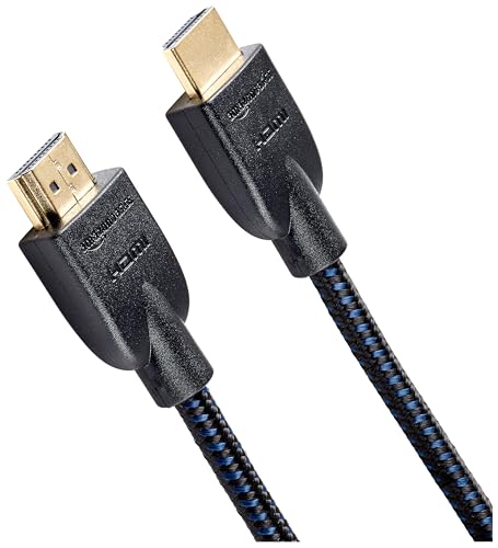 Amazon Basics Cable HDMI 2.0 trenzado de nailon, 6 pies, 4K@60Hz, 18Gbps, 2160p, 48 bits,