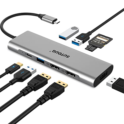 Estación de acoplamiento, eje del USB C, estación de acoplamiento del MacBook USB C con 4K HDMI dual, Dis