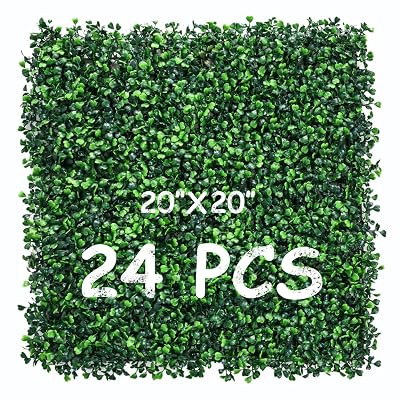 DECWIN 20''x20'' 24 piezas paneles de boj de seto artificial resistentes a los rayos UV