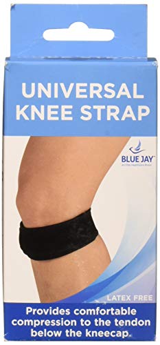Correa para rodilla Blue Jay An Elite Healthcare Brand - 8-18 pulgadas, negra | Soporte para ejecutar