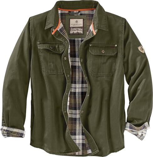 Legendary Whitetails Chaqueta tipo camisa de algodón encerado con forro de franela para hombre