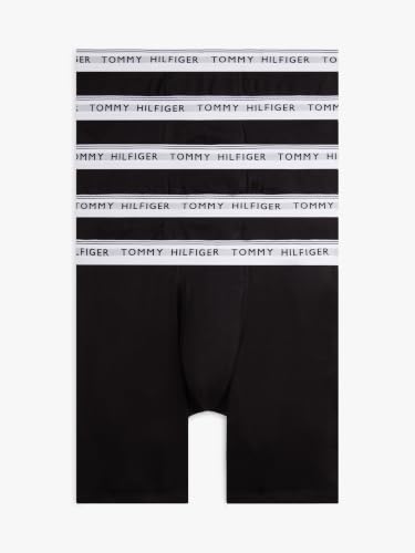 Tommy Hilfiger Calzoncillos tipo bóxer clásicos de algodón para hombre, paquete de 5