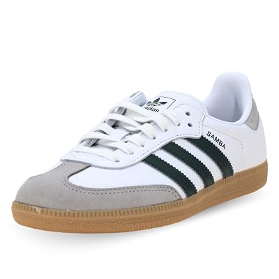 adidas Samba OG - Zapatillas para mujer, color blanco/verde universitario/gris dos, talla