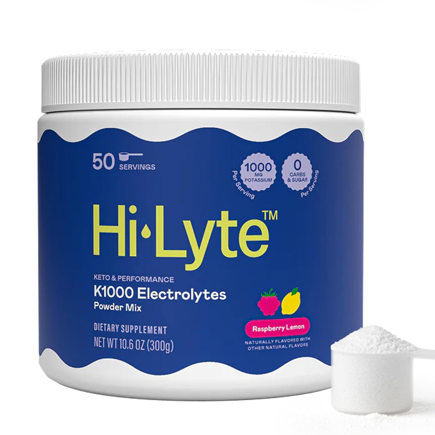 Polvo de electrolito Hi-Lyte Keto K1000 | Frambuesa Limón | Suplemento de hidratación D