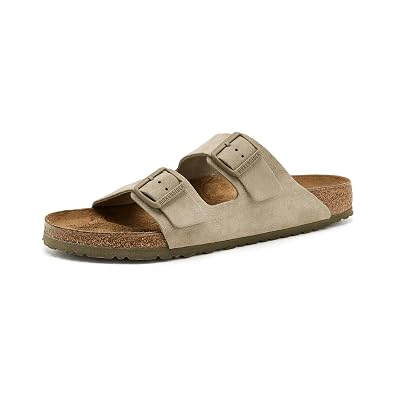 Birkenstock Arizona-Sandalia de ante para hombre, caqui descolorido, 13-13.5