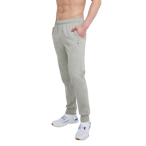 Champion Joggers ligeros para hombre, logotipo C, gris Oxford, talla S EE. UU.