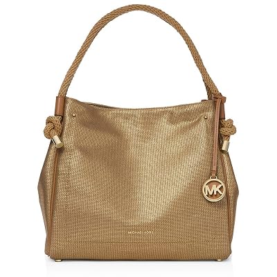 Michael Michael Kors Bolso grande Isla de cuero texturizado, dorado pálido, dorado pálido,