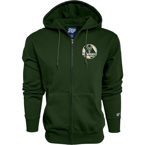 Sudadera con capucha y cremallera completa con licencia oficial de la NBA 84 Milwaukee Bucks azul Icon