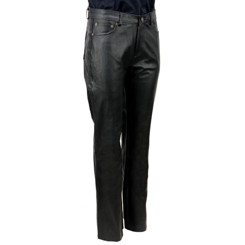 Milwaukee Leather LKL6790 - Cuero informal para motocicleta, color negro, clásico, con 5 bolsillos, para mujer