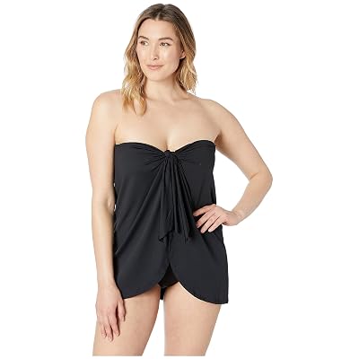 LAUREN RALPH LAUREN Talla grande Beach Club Solids Flyaway Convertible de una pieza Bl
