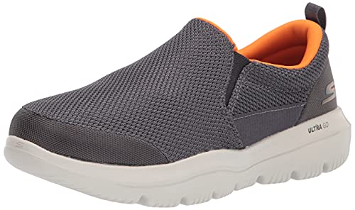 Skechers Go Walk Evolution Ultra Impeccable, Zapatillas para Hombre, Carbón/Naranja, 15 X