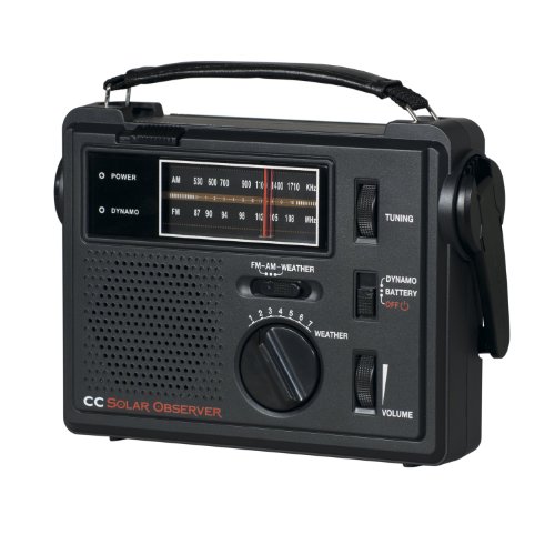 C Crane CC Solar Observer Wind Up Radio with AM FM Weather and built in LED Flas